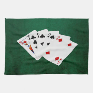 Poker Hands - High Card - Queen Tea Towel