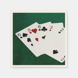 Poker Hands - High Card - Ten Napkin