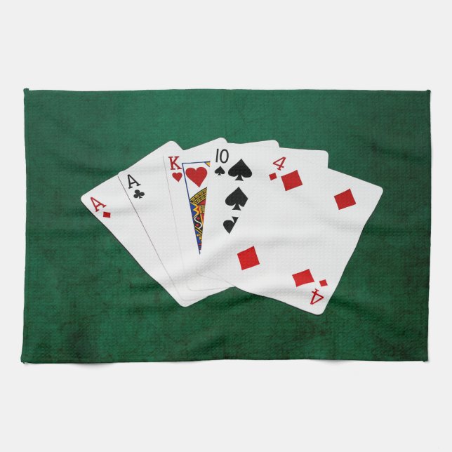Poker Hands - One Pair - Ace Tea Towel (Horizontal)
