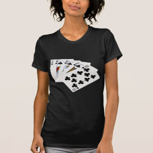 Poker Hands - Royal Flush - Clubs Suit T-Shirt