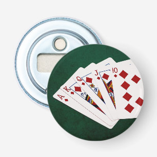 Poker Hands - Royal Flush - Diamonds Suit Bottle Opener