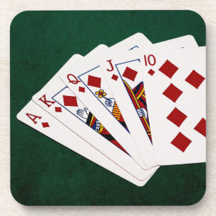 Poker Hands - Royal Flush - Diamonds Suit Coaster