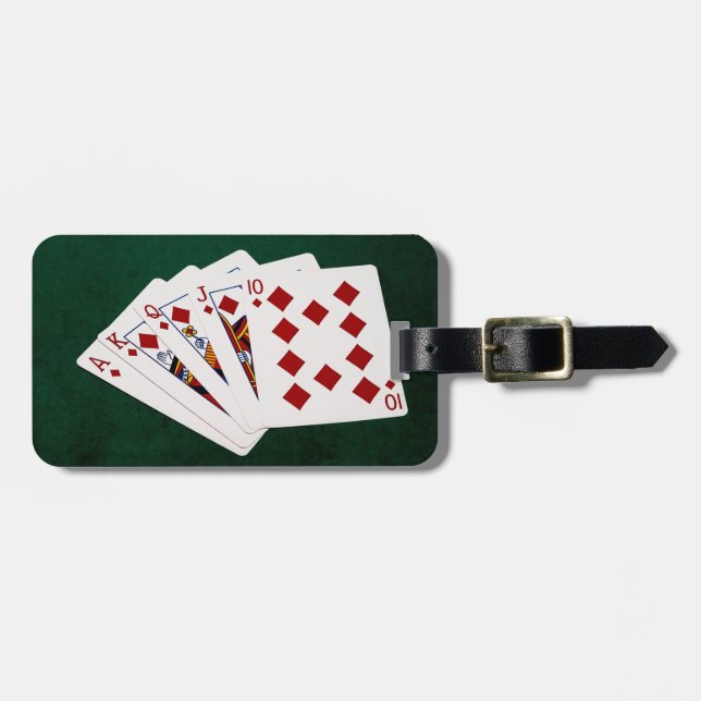 Poker Hands - Royal Flush - Diamonds Suit Luggage Tag (Front Horizontal)