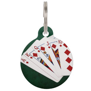 Poker Hands - Royal Flush - Diamonds Suit Pet Tag