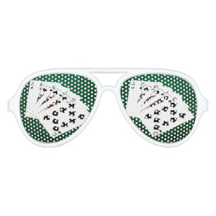 Poker Hands - Royal Flush - Spades Suit Aviator Sunglasses