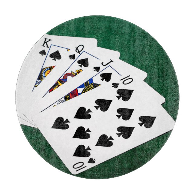 Poker Hands - Royal Flush - Spades Suit Cutting Board (Front)
