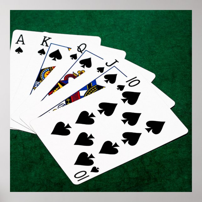 Poker Hands - Royal Flush - Spades Suit Poster (Front)