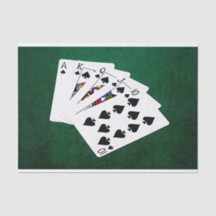 Poker Hands - Royal Flush - Spades Suit Tissue Paper