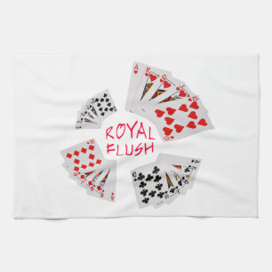 Poker Hands - Royal Flush Tea Towel
