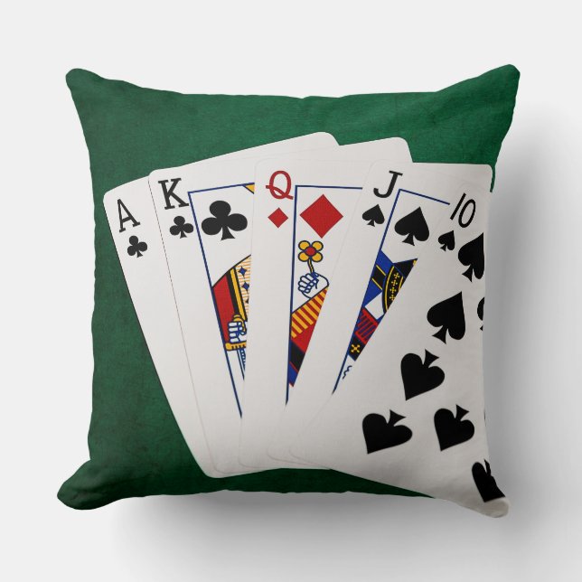 Poker Hands - Straight - Ace To Ten Cushion (Front)