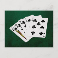 Poker Hands - Straight Flush - Clubs Suit