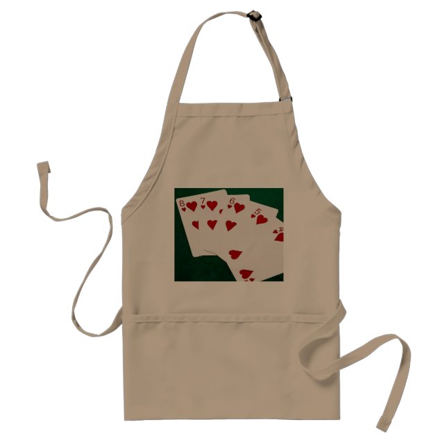 Poker Hands - Straight Flush - Hearts Suit Standard Apron (Front)