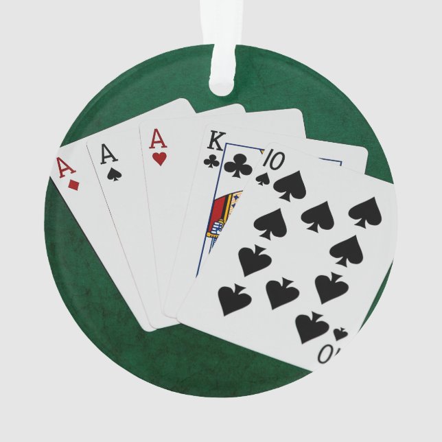 Poker Hands - Three Of A Kind - Ace Ornament (Back)
