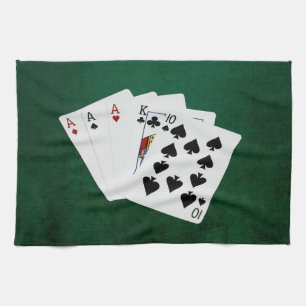 Poker Hands - Three Of A Kind - Ace Tea Towel