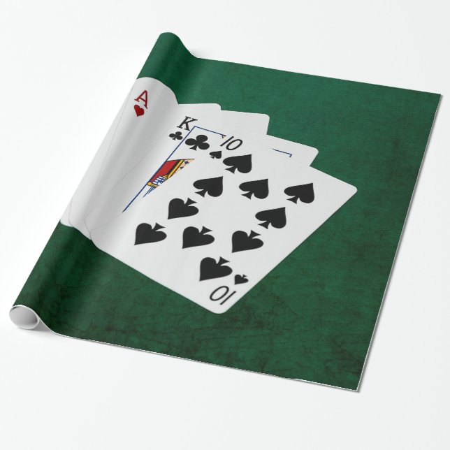 Poker Hands - Three Of A Kind - Ace Wrapping Paper (Unrolled)