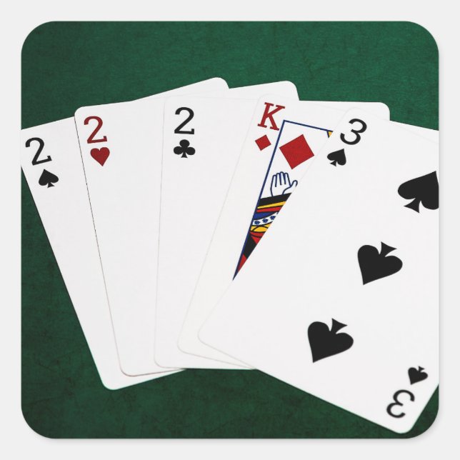 Poker Hands - Three Of A Kind - Two Square Sticker (Front)
