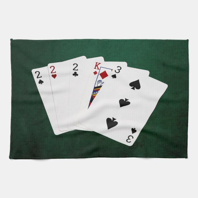 Poker Hands - Three Of A Kind - Two Tea Towel (Horizontal)