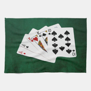 Poker Hands - Two Pair - Ace, King Tea Towel
