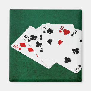 Poker Hands - Two Pair - Ten, Eight Magnet