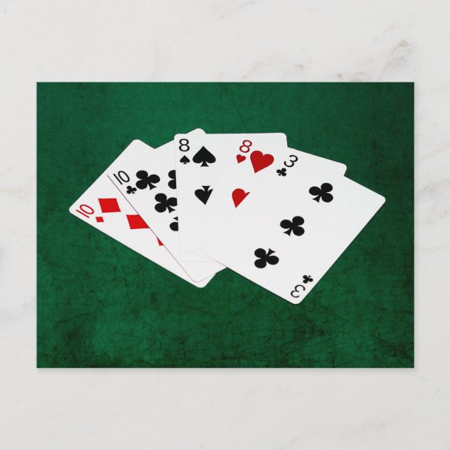 Poker Hands - Two Pair - Ten, Eight Postcard (Front)