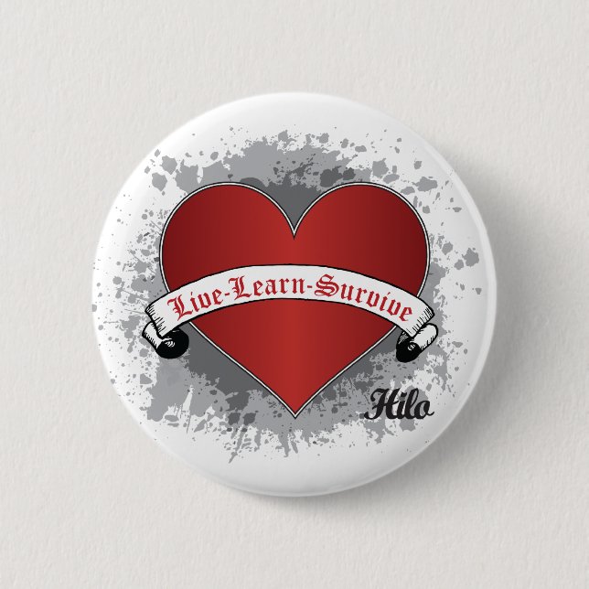 Poker Heart 6 Cm Round Badge (Front)