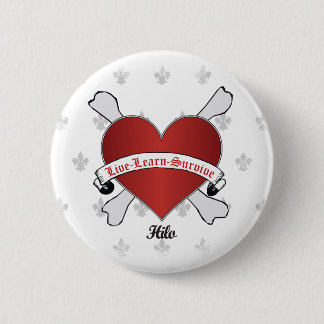 Poker Heart and Bones 6 Cm Round Badge