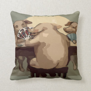 Poker Hogs Card Party Cushion