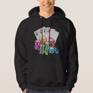 Poker King Queen Card Casino Chip Gambling Hoodie
