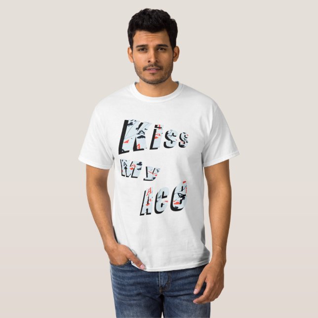Poker Kiss My Ace, Funny Mens White T-shirt (Front Full)