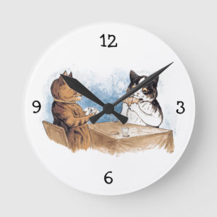 Poker Kitties Wall Clock