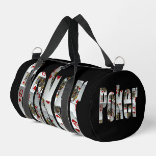 Poker Logo Made With Queens, Duffle Bag