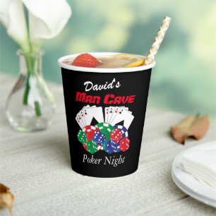 Poker Night at the Man Cave Paper Cups