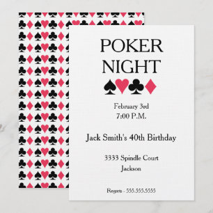 Poker Night Birthday Party Invitation