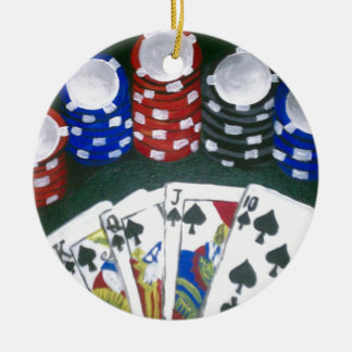Poker Night Ceramic Tree Decoration