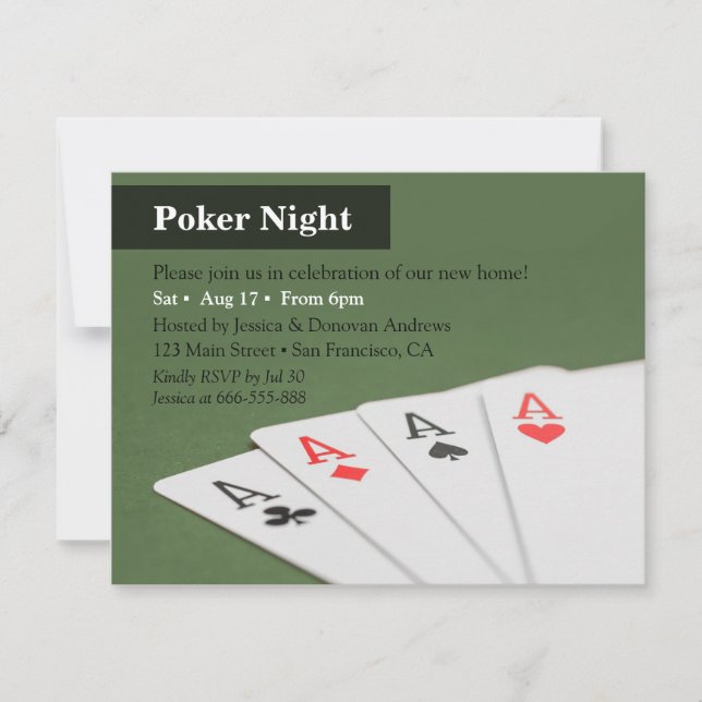 Poker Night Housewarming Party Invitations (Front)