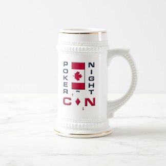Poker Night in Canada Beer Stein Mug - front/back