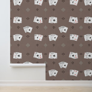 Poker Night Panorama: Stylish Playing Card Wallpaper