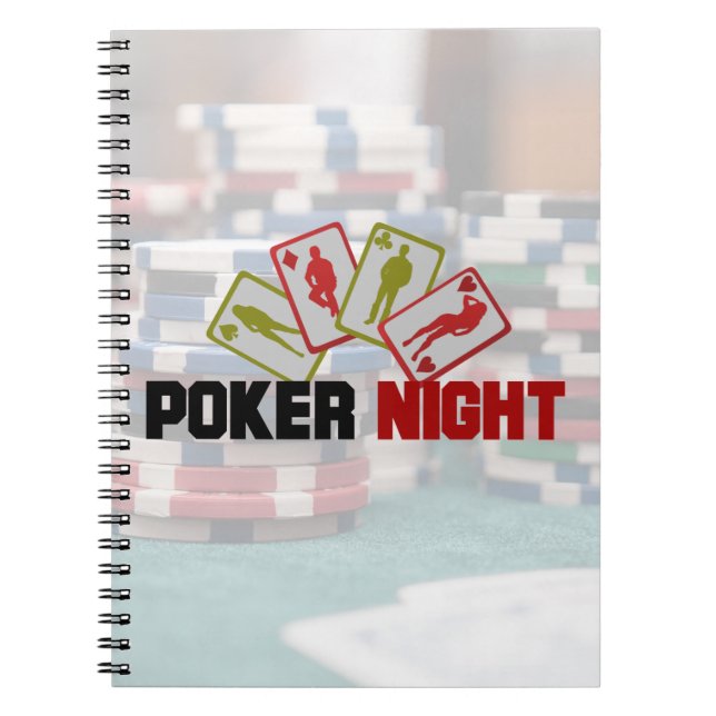 Poker Night with Playing Cards and Poker Chips Notebook (Front)