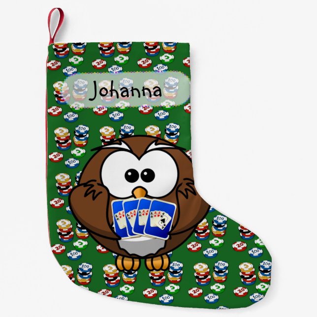 poker owl Christmas stocking (Front)