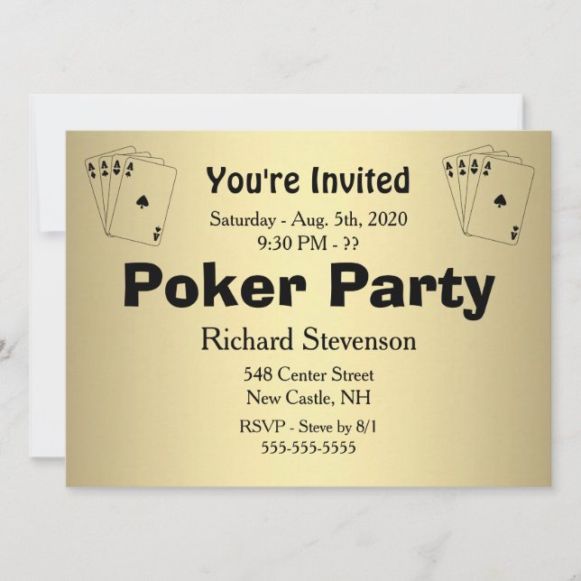 Poker Party Invitation (Front)