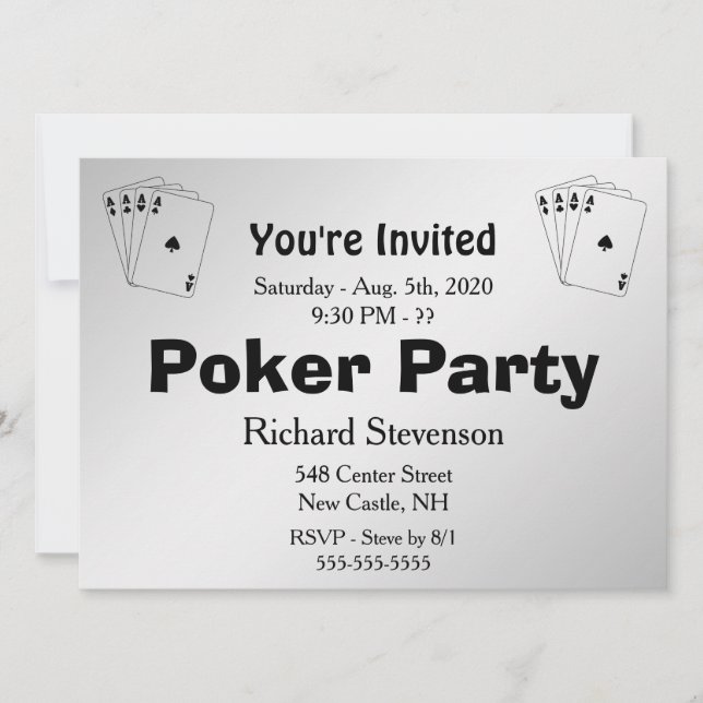 Poker Party Invitation (Front)