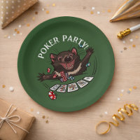 Poker Party Royal Flush Tasmanian Devil Cartoon