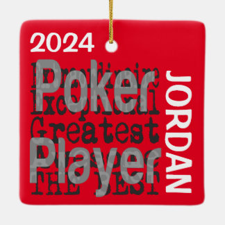 Poker Player Extraordinaire CUSTOM Ceramic Ornament