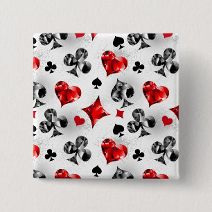Poker Player Gambler Playing Card Suits Las Vegas 15 Cm Square Badge