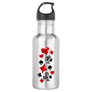 Poker Player Gambler Playing Card Suits Las Vegas 532 Ml Water Bottle