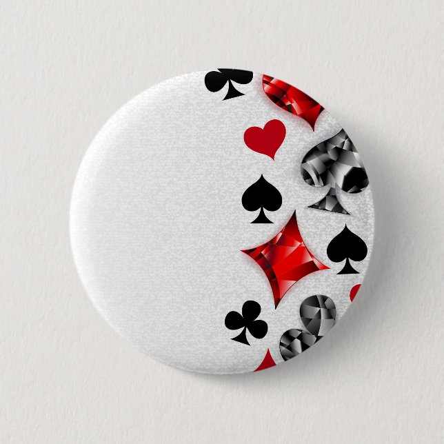 Poker Player Gambler Playing Card Suits Las Vegas 6 Cm Round Badge (Front)