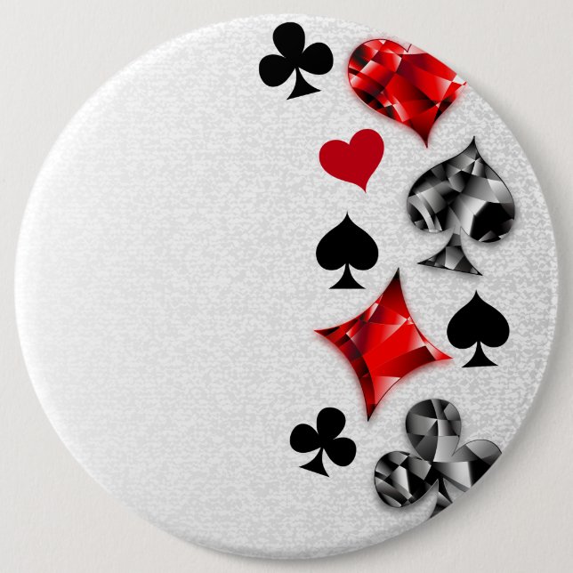 Poker Player Gambler Playing Card Suits Las Vegas 6 Cm Round Badge (Front)