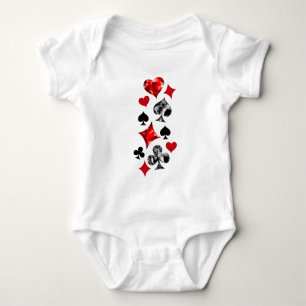 Poker Player Gambler Playing Card Suits Las Vegas Baby Bodysuit