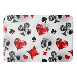Poker Player Gambler Playing Card Suits Las Vegas Bath Mat