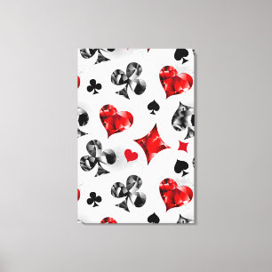 Poker Player Gambler Playing Card Suits Las Vegas Canvas Print